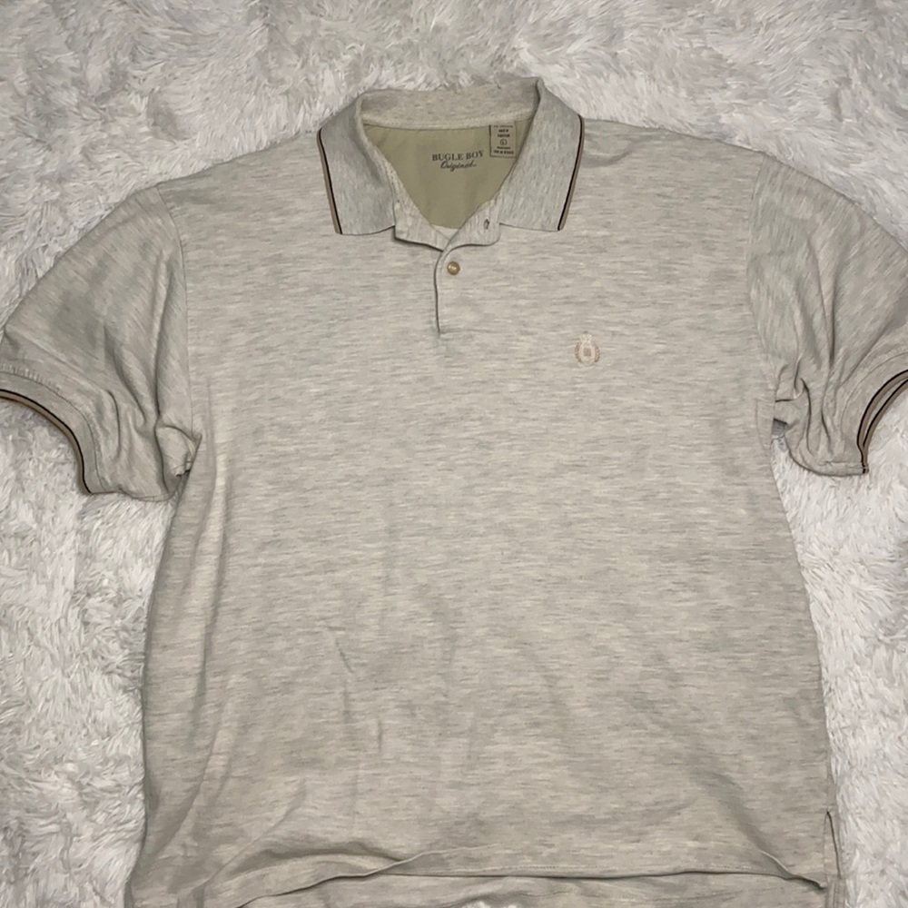 Bugle Boy vintage variegated gray polo shirt